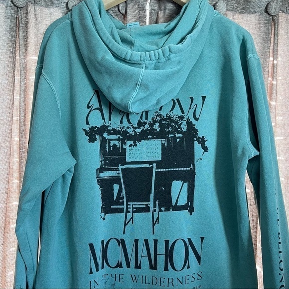 Andrew McMahon and the Wilderness Green Band Hooded Sweatshirt Size Medium - Picture 9 of 13